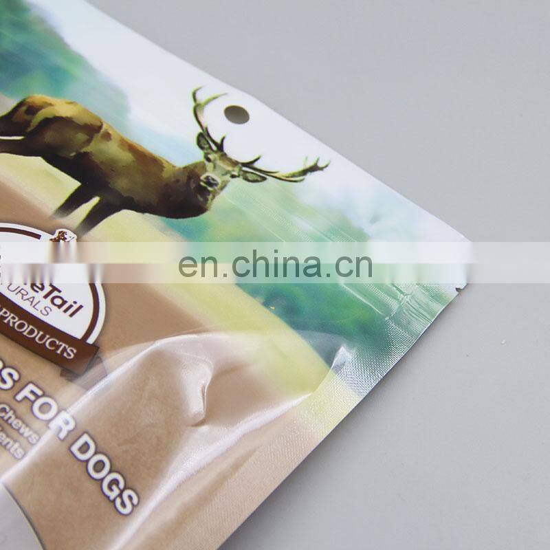 Free Sample Custom Made Resealable Zip Lock Dog Treats Snack Package Pet Food Packaging Bag