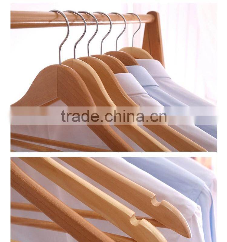 Good quality cloth garment top shirt wooden clothes hanger
