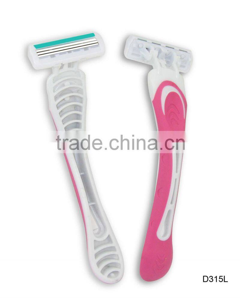 rubber handle twin blade razor