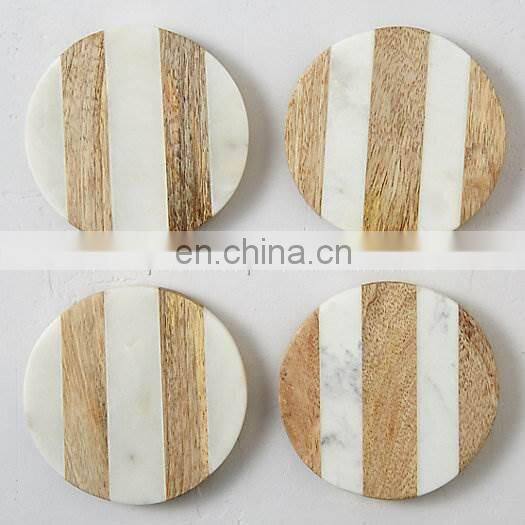 marble & wooden coaster