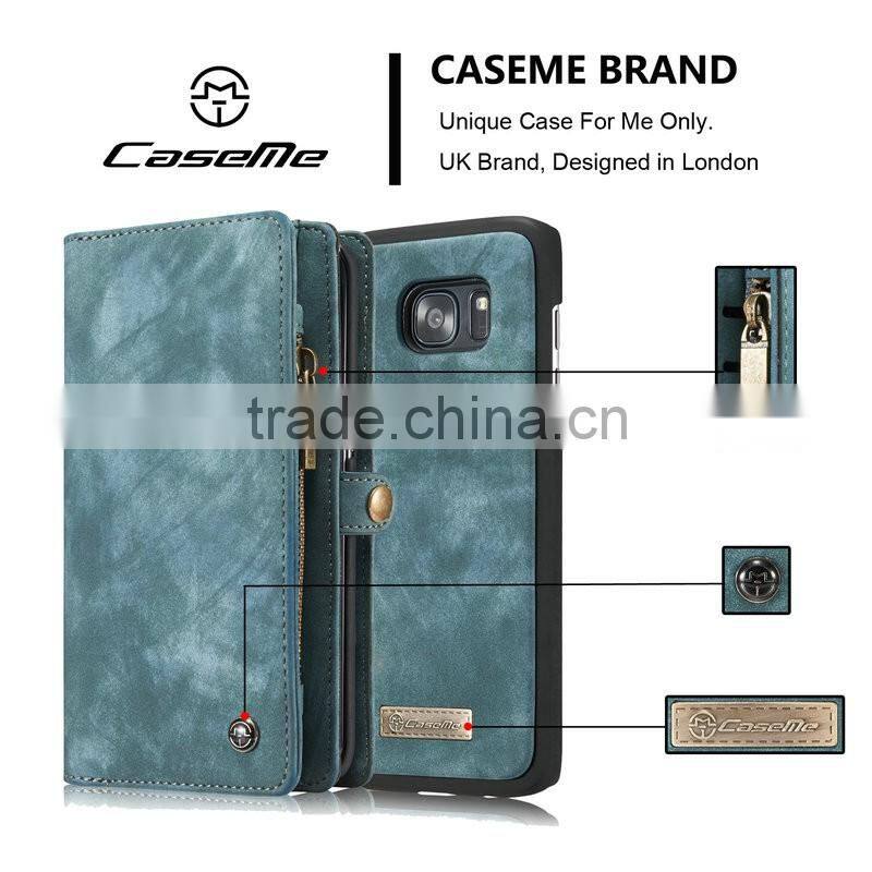 For samsung galaxy s7 edge case, leather case for samsung s7 edge with detacable back cover
