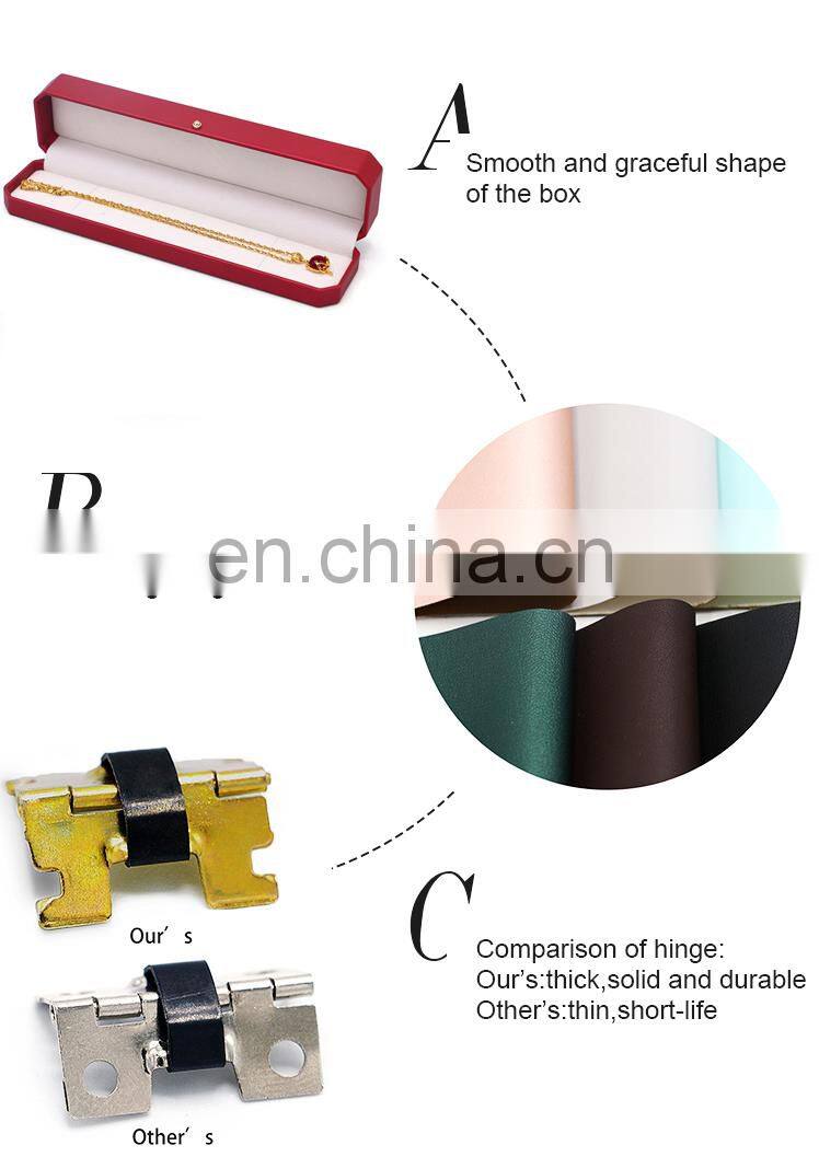 Custom Logo Luxury Octagonal Shape Red Color Pu Leather Bracelet Box