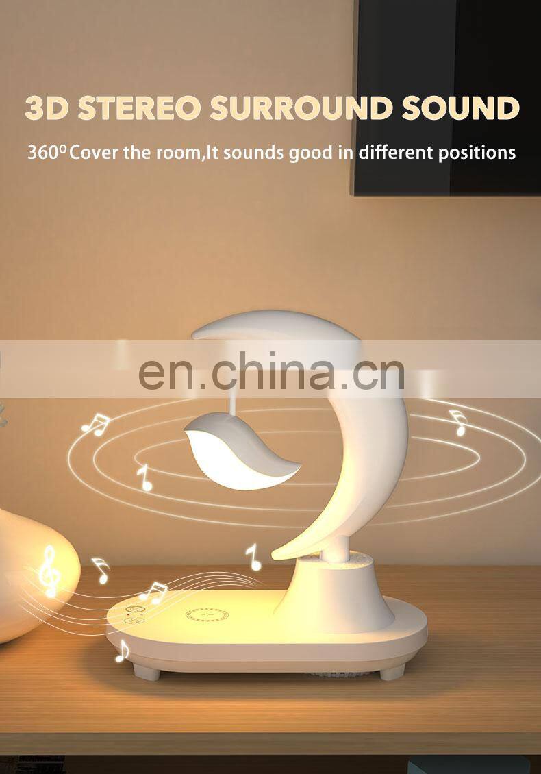 3D Stereo Surround Sound Music Night Light Usb Wireless Charging Auto 7 Color Changing Desk Lamp With Speaker