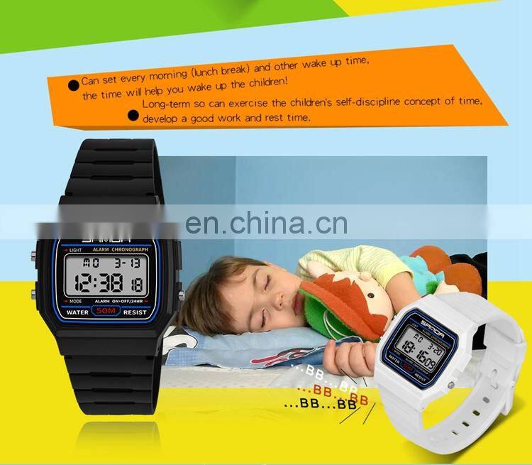 SANDA 391 Kids Fashion Digital Watch Resin Waterproof Outdoor Sport Week Date Show Boys Girls Watches