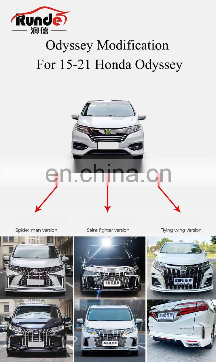Runde High Quality Front Bumper Grille Body Kit For Honda Odyssey 15-20 Upgrade To Spider Man/Saint Fighter/Flying Wing