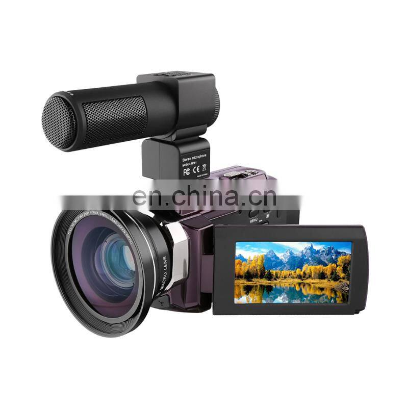 IR Night Vision 48MP 3 inch touch screen Professional ultra hd 4k video camera wifi