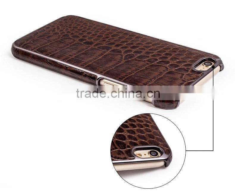 High quality embossed crocodile leather case for iphone 6 plus
