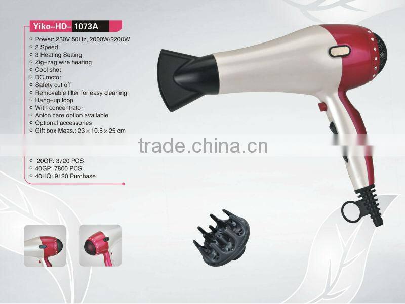 Hot-selling Professional Salon hair dryer 2200w