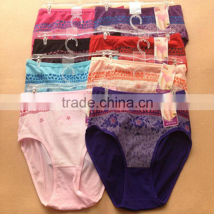 0.49USD High Quality Mixing Colors Cotton Material Large Size Fat Sexy Ladies Panties/Thongs (jlhnk216)