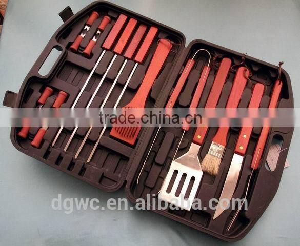 3pcs stainless steel barbecue tools with alumium case