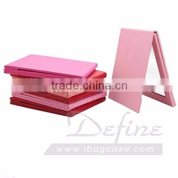 Portable Folding PU Leather Cosmetic Mirror