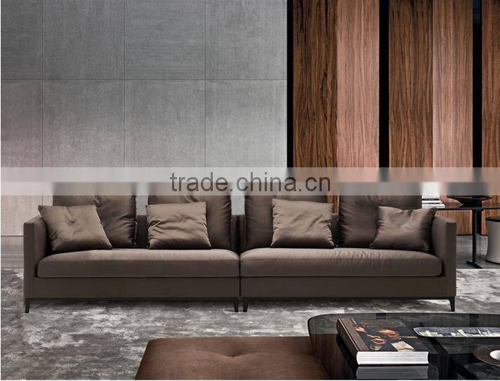 Modern elegant leather sofa set in black New design 2016