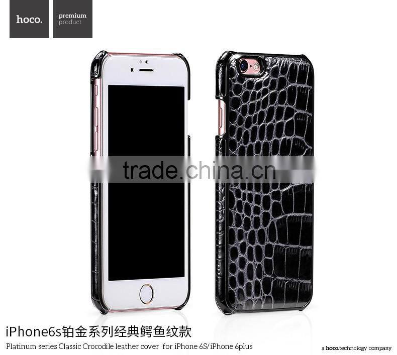 Classic Crocodile Leather Rubber Case for iPhone 6Plus HOCO Real Leather Cover Platinum Series Shell for iPhone 6s Plus MT-5810