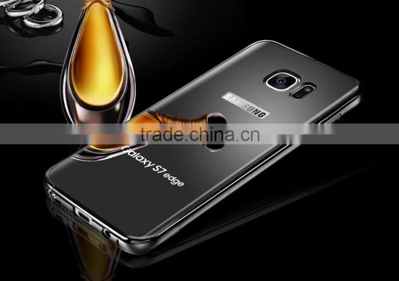Original KXX with Mirror Case for Samsung S7 edge KXX Luxury Stainless steel frame Acrylic backplane Cover MT-5581