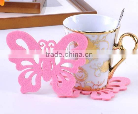 Fancy Lasering Table Protecting Felt Cup Coaster
