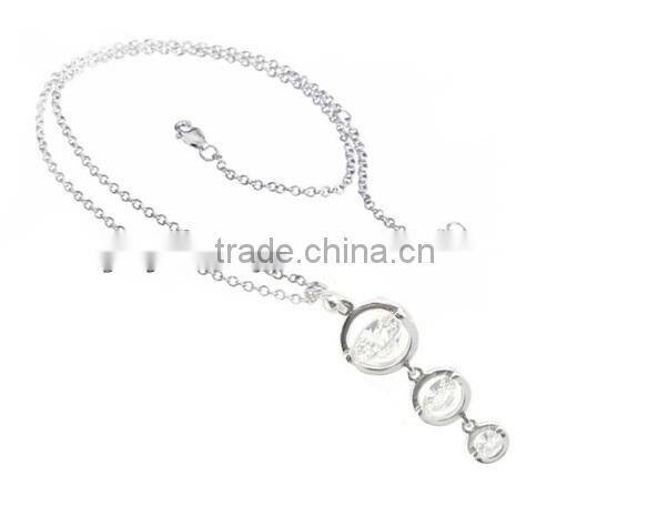 hot fashion jewelry 925 silver jewelry pendant, CZ inlay fashion necklace