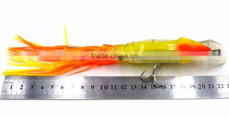 10 pcs hard Squid fishing lures Soft tail squid with hook Top water Lures Trolling Bait 9 Inch 45 g Colors mixed