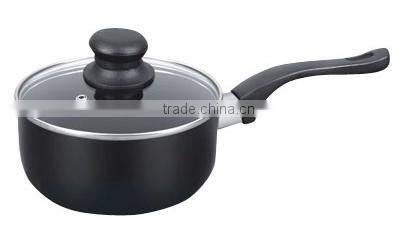 Aluminum Black Non-stick Ceramic Milk cooking pot Saucepan Sauce Pot with removeable handle
