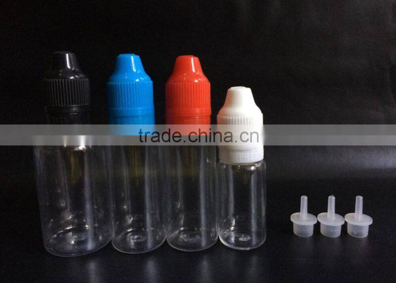 blind mark long thin tip plastic dropper bottles with childproof and tamper proof cap