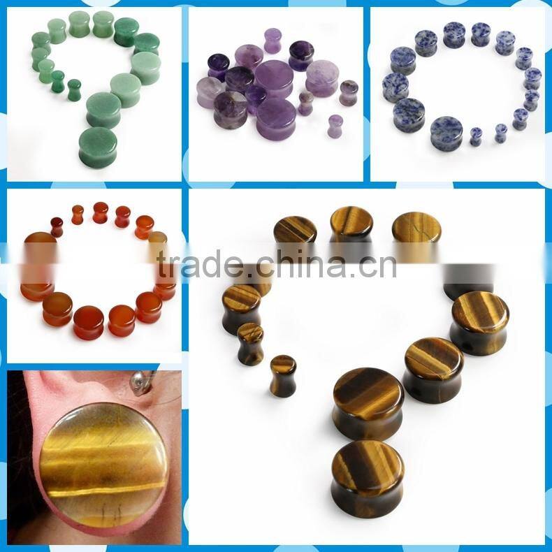 Natural Gemstone Color White Headset Earplug