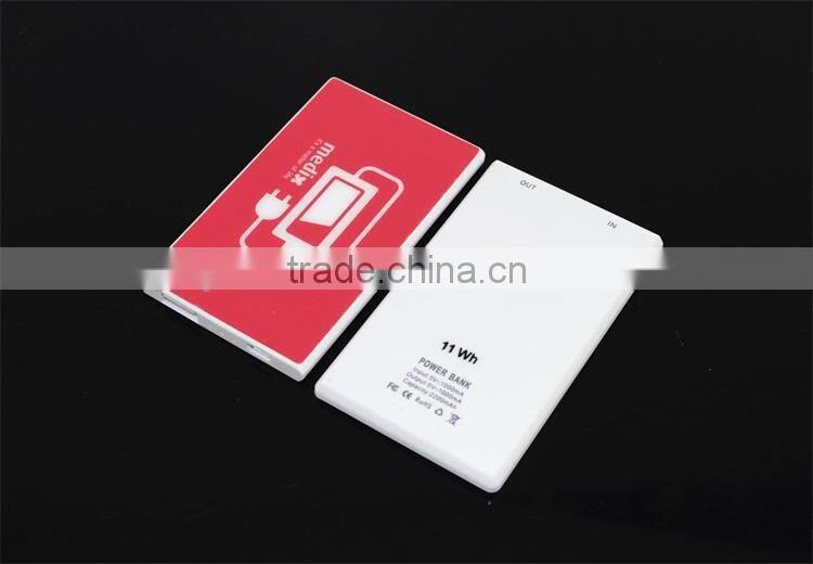 2200mAh Credit Card Shape Mobile Power Bank with Full Color Printing
