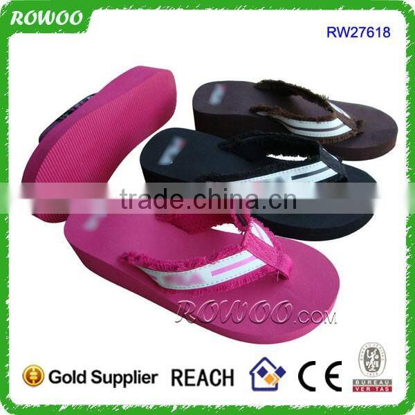 Daily Use Slipper fashion eva slipper soft textile upper high heel slipper