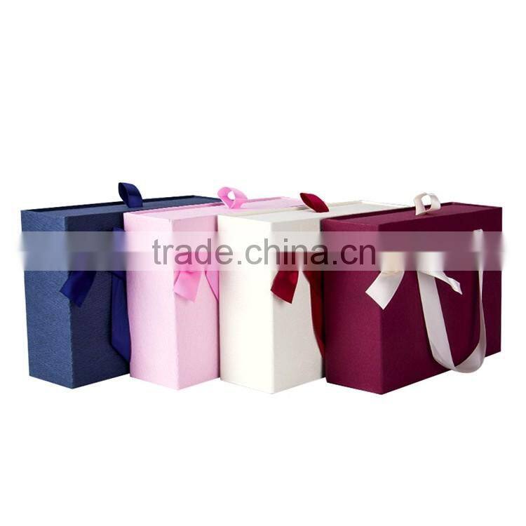 Delicacy printed customized paper gift box luxury with Bowknot