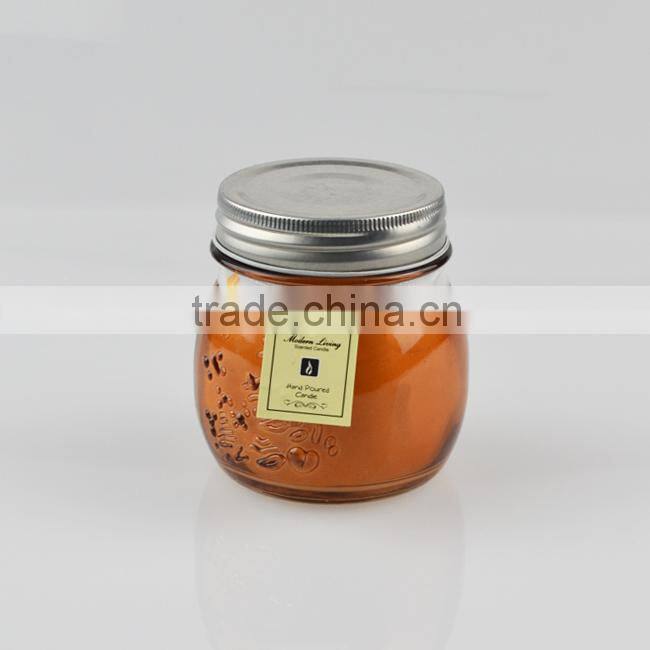 Decorative scented metal lid jar candles