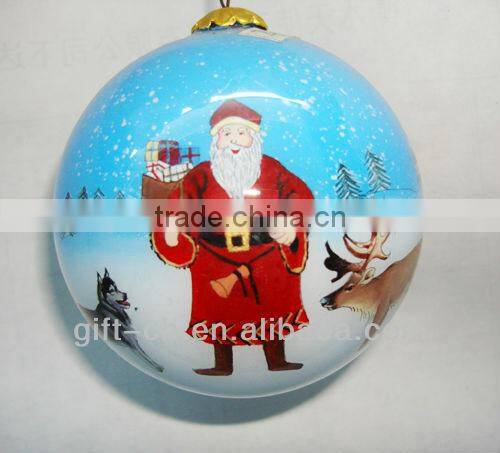 Colorful inside painted glass ornament ball for decoration christmas tree