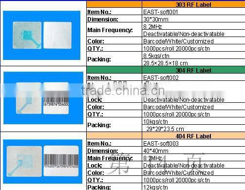 New Arrival EAS Alarm Security Soft Tag For Supermarket