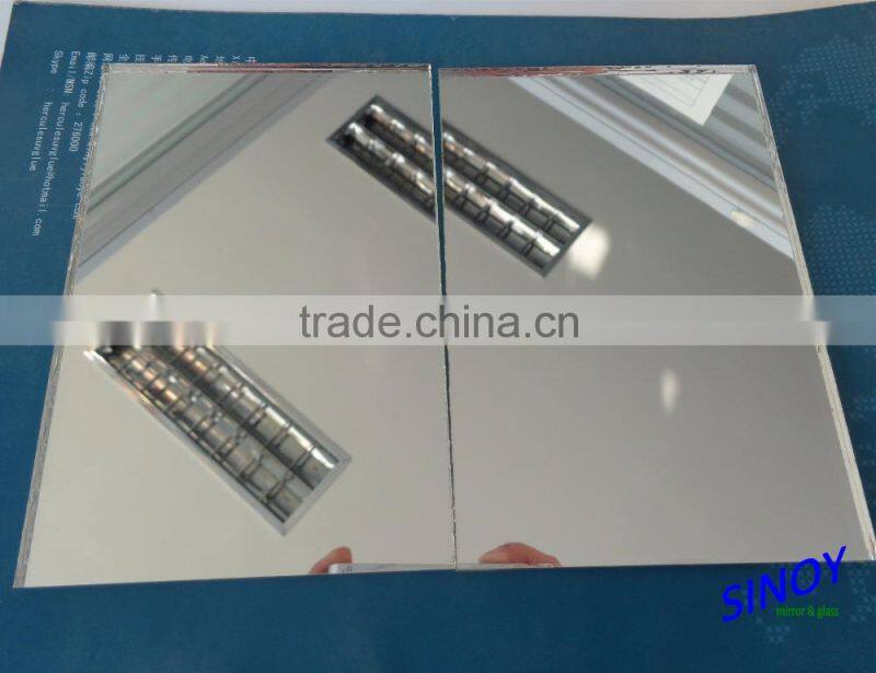 3mm 4mm 5mm Unframed modern durable bath mirror glass with double coated paint