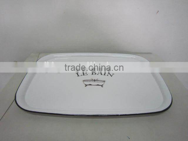 Enamel metal ceramic plate,food tray, pallet