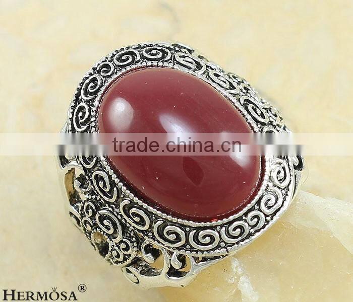 New Vintage Cameo Kingly Red Agate 925 Sterling Silver MENS Ring Size 9 N71 Free Shipping
