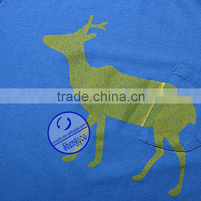 China T-shirt supplier wholesale custom printing t-shirt with pocket