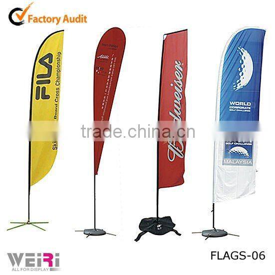 Cheap Beach Custom Flag Pole Plastic Red