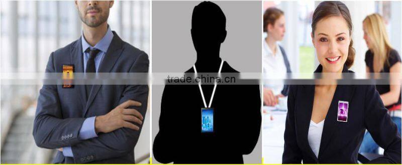 bluetooth wear photo badge, Wearable photo badge, 6-8hours continuously display, internal 2GB memory
