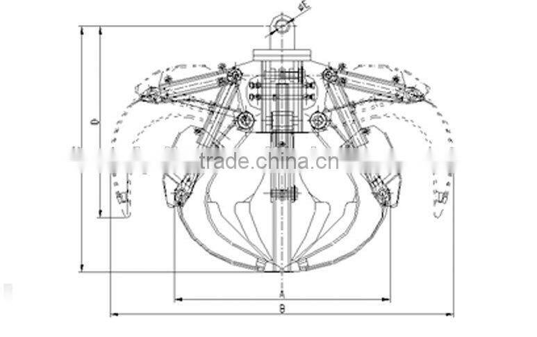 tractor excavator high quality orange grab bucket