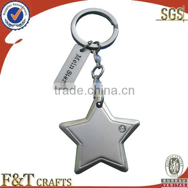 high quality new design snowflake custom cut out metal keychain