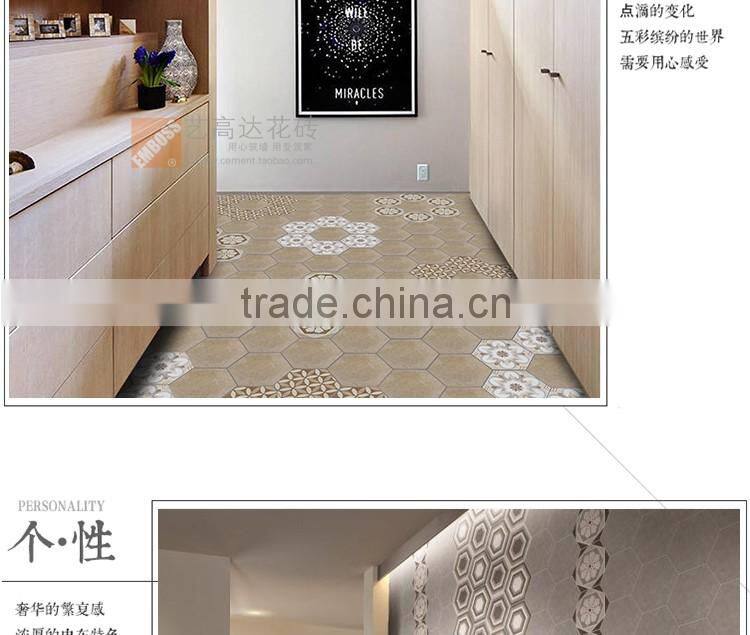 Factory direct sale 100*200*175mm hexagon mosaic floor tile irregular pattern tile