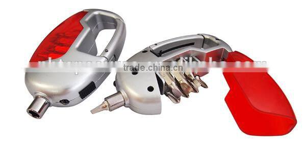 TE423 Hot Sale Tool Kit With 8pcs Scredriver, Carabiner Led Light