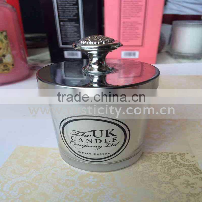 Wholesale black glass candle jar for scented soy candle glass , candle jars wholesale made in Shenzhen
