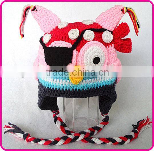 China factory wholesale cheap toddler crochet hat knit owls beanie