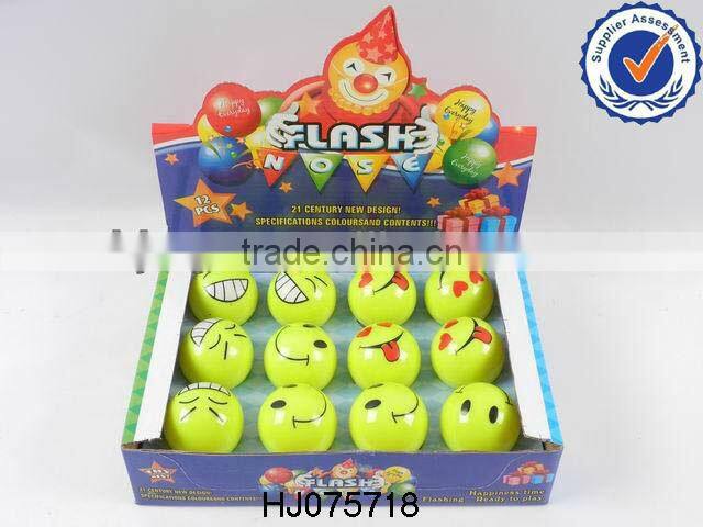 promotion plastic toys flash clown nose toys 12pcs