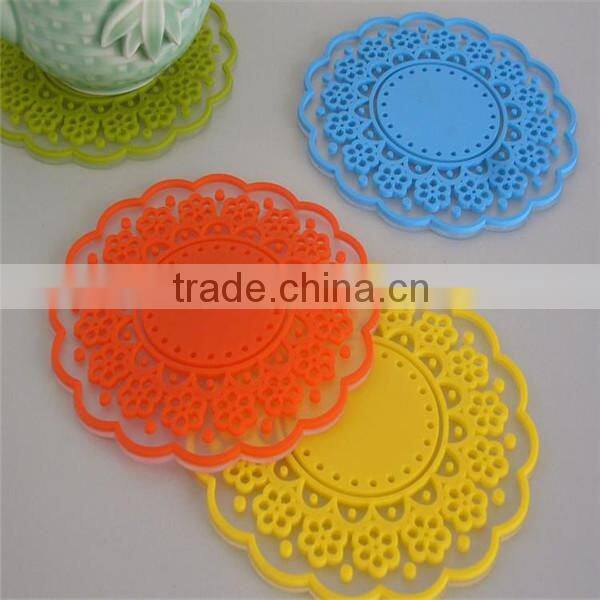 Wholesale Eco-friendly silicone cup mat/silicone coffee cup mat in high quality