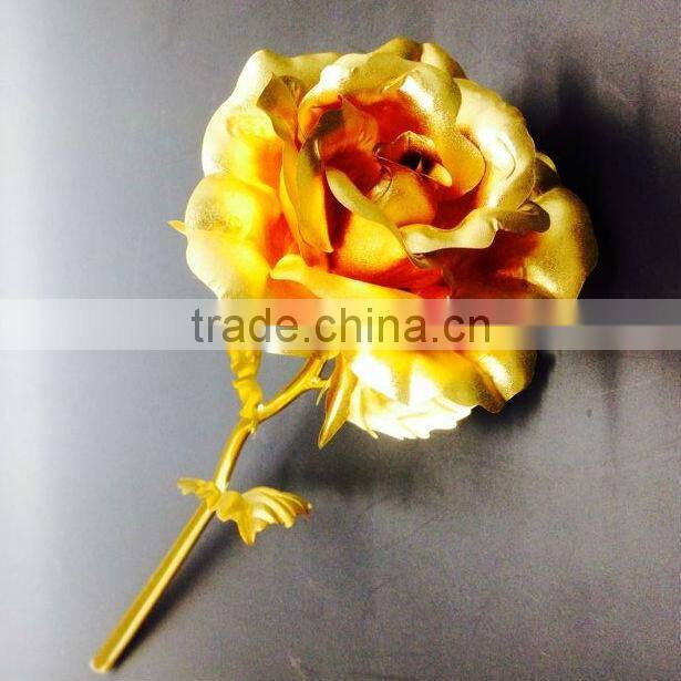 OEM Wedding Decoration Glorious 24k Gold Foil Open Roses