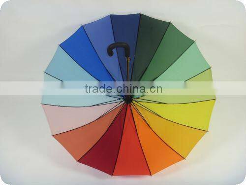 2013 hot selling 54" arc 16 panels 190T pongee multi-color 16k golf umbrellas