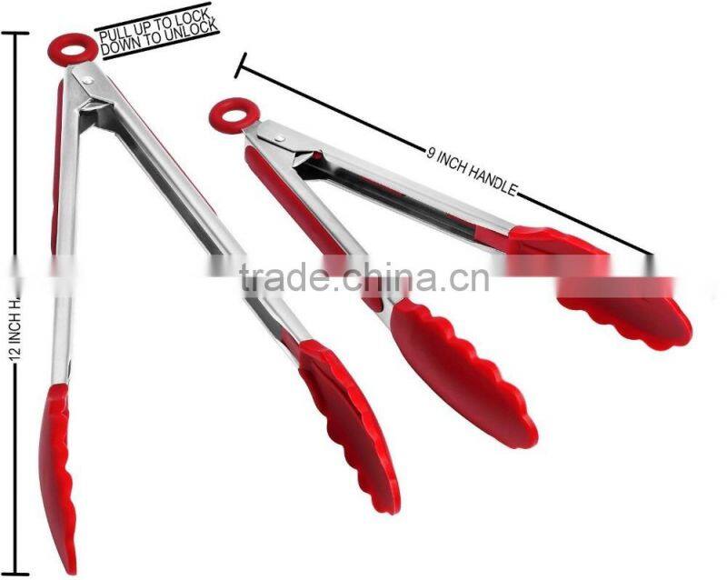 High quality bbq service silicone tongs