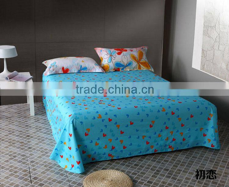 100% cotton fabric bedsheets with reactive print new design of colorful dots pattern bed sheet