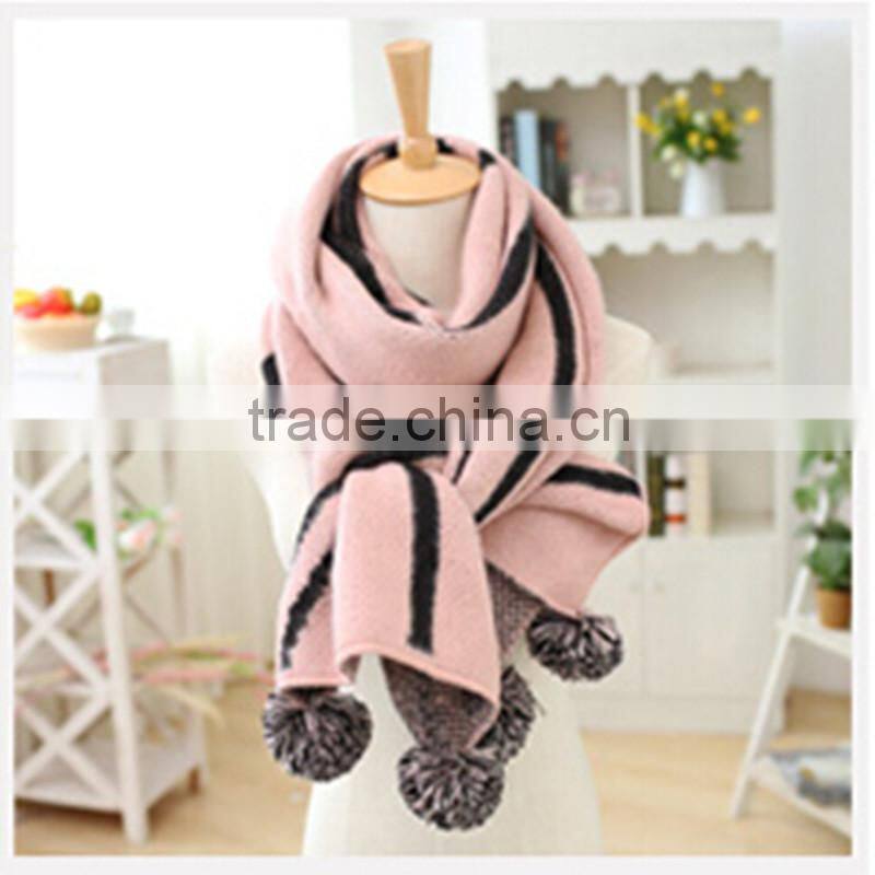 100% acrylic chunky women scarf double knitted scarf
