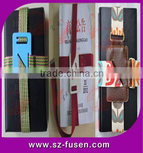 China Manufacture Adjustable Elastic Hook and loop Snap Book Strap for Teenages